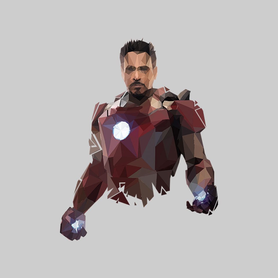 Tony Stark Low poly Illustration